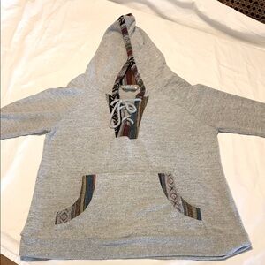 Skönhet Gray Hoodie with Colorful Accents